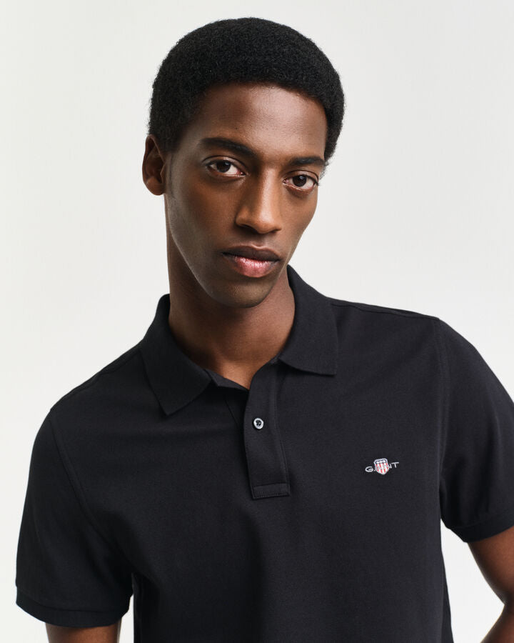 Gant 343782 Reg Shield Ss Pique Polo  Black