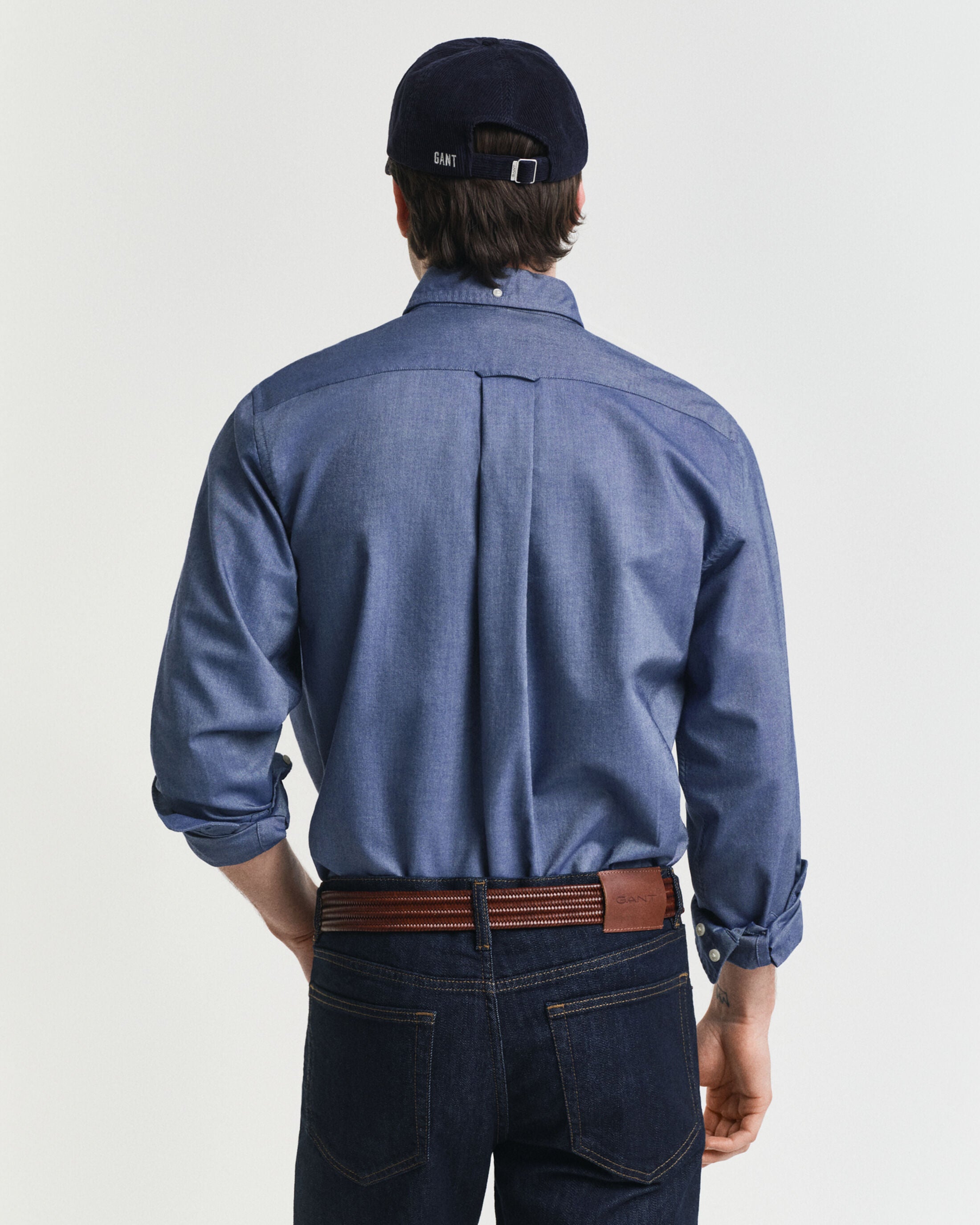 Gant Mens Regular Fit Classic Oxford Long Sleeve Shirt Blue