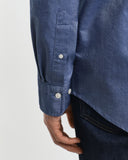 Gant Mens Regular Fit Classic Oxford Long Sleeve Shirt Blue