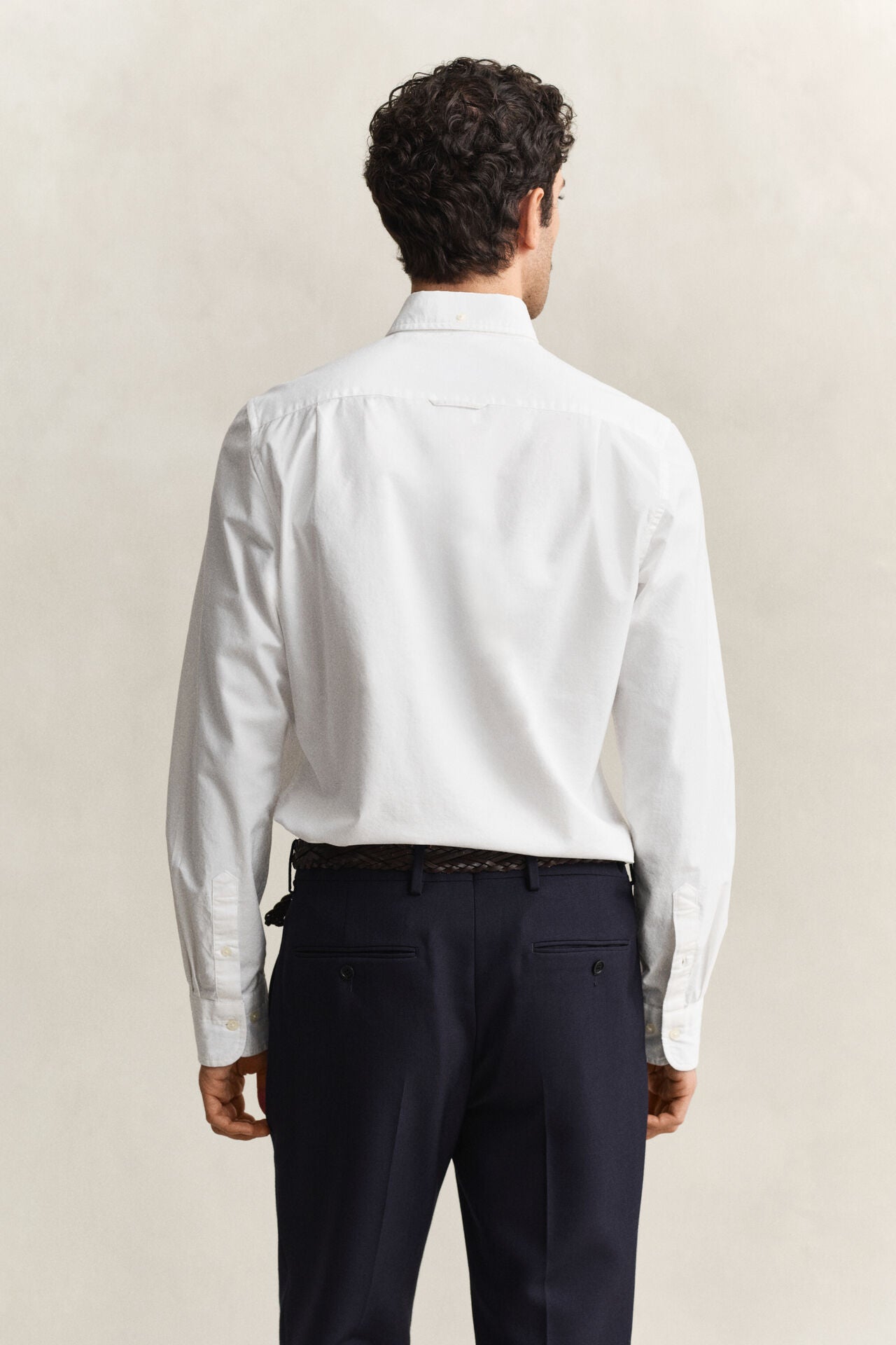 Gant Slim Oxford Stretch Shirt In White