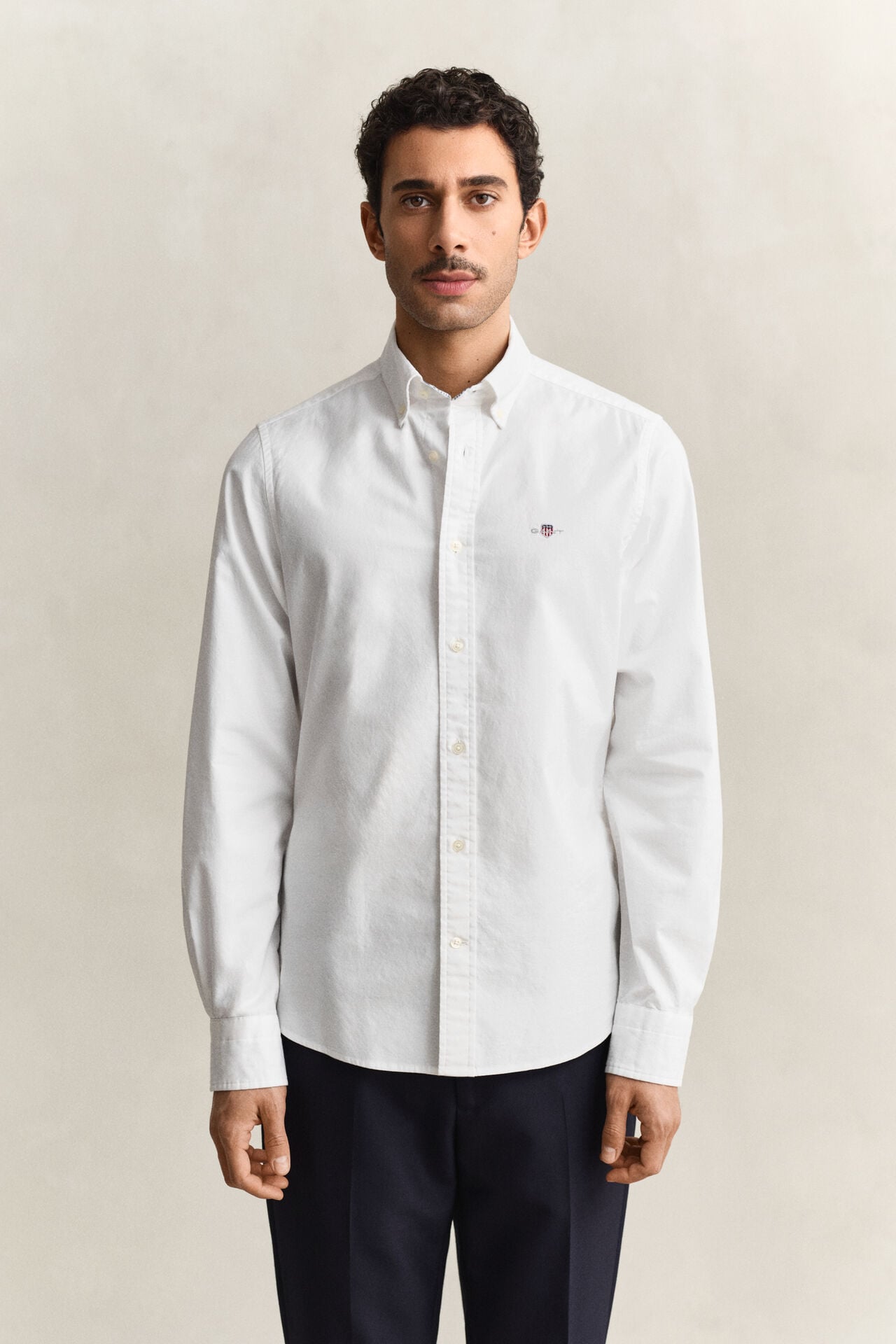 Gant Slim Oxford Stretch Shirt In White