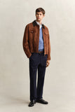 Gant Classic Cotton V-Neck Sweater In Denim
