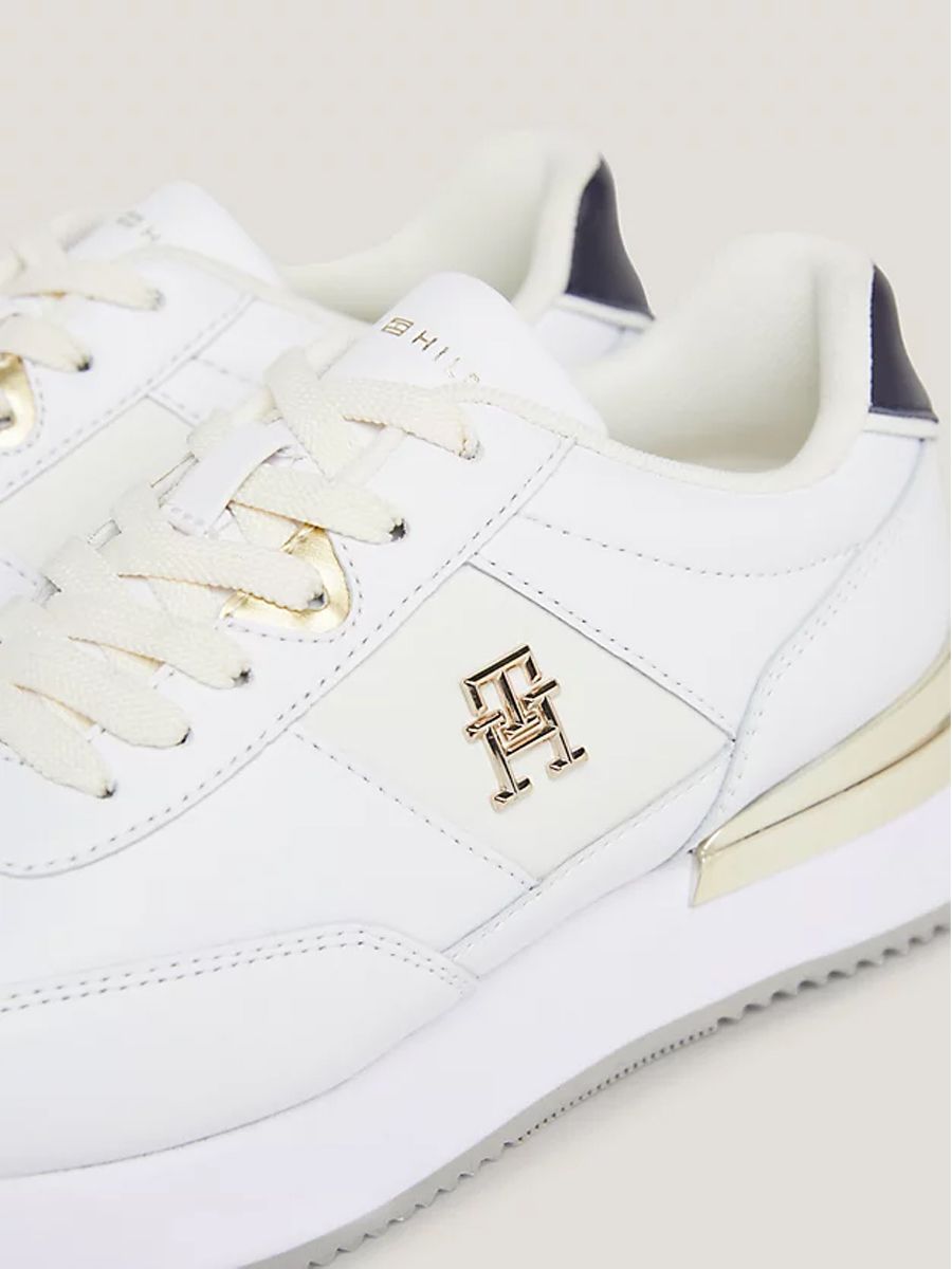 Tommy Hilfiger Elevated Feminine Runner Shoes Gold White