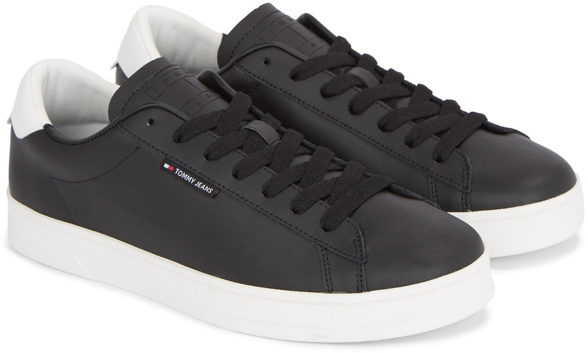 Tommy Hilfiger Mens Low Cupsole Shoes Black And White