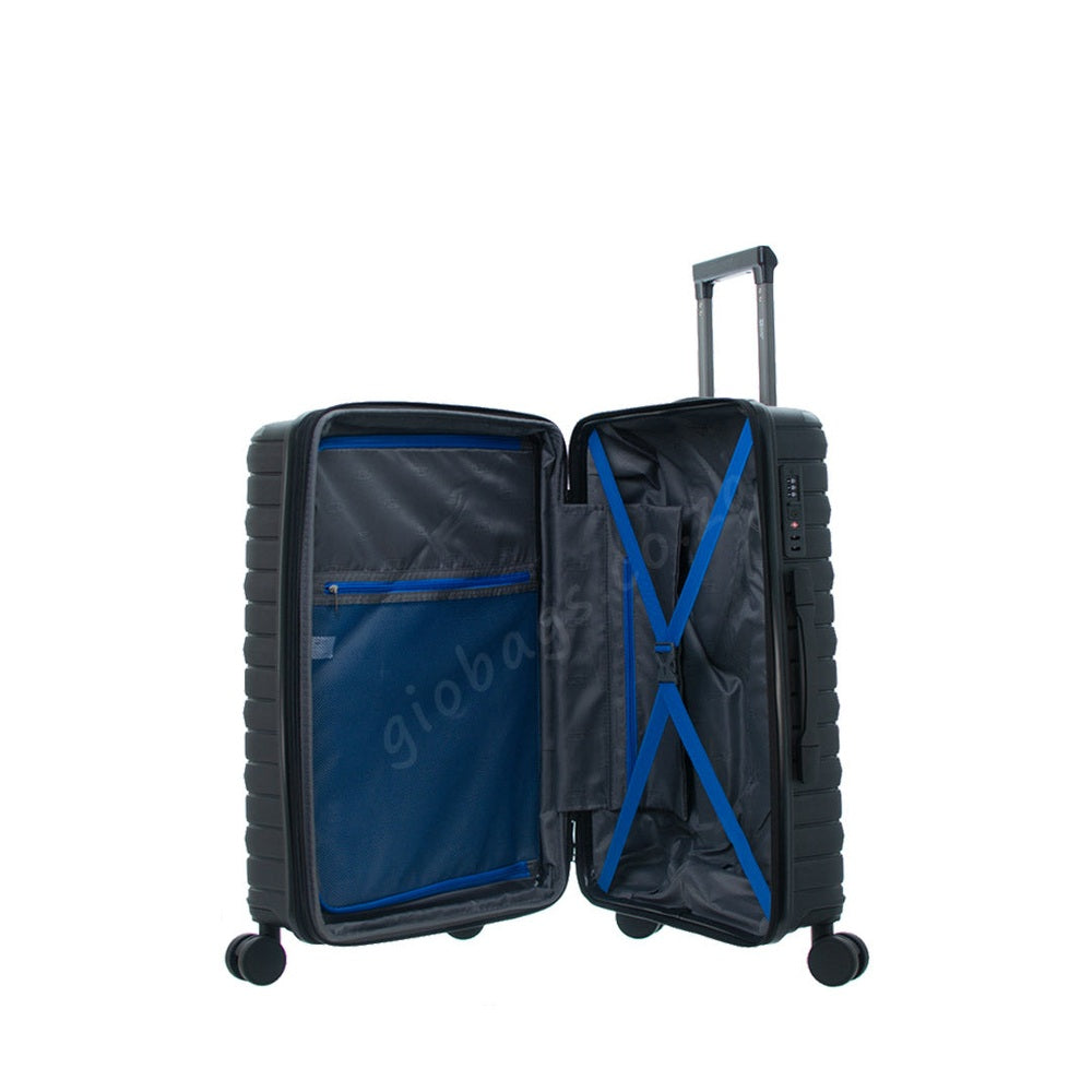 Travel Mate Zipper Pp Hardshell Trolley Luggage Case In Black