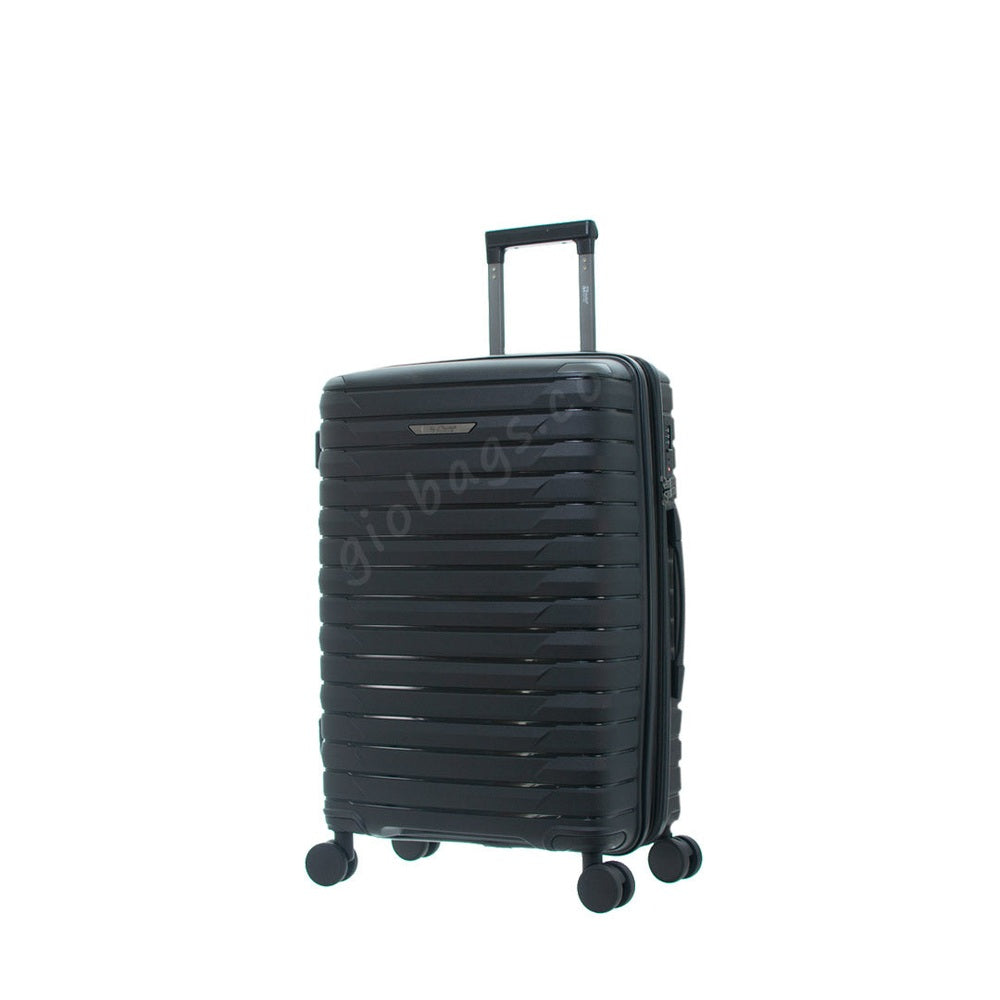 Travel Mate Zipper Pp Hardshell Trolley Luggage Case In Black