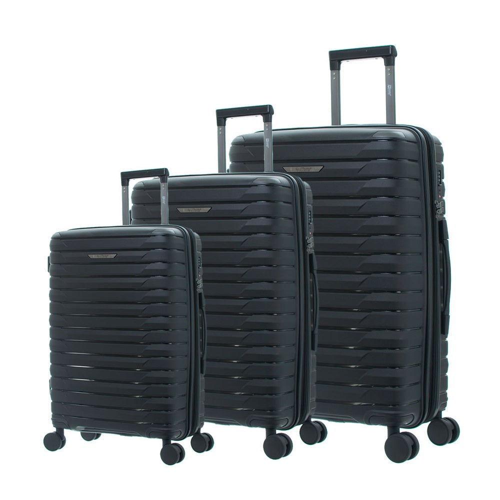 Travel Mate Zipper Pp Hardshell Trolley Luggage Case In Black
