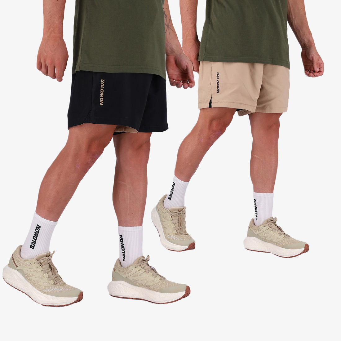 Salomon Mens Reversible Travel Shorts In Black/Khaki