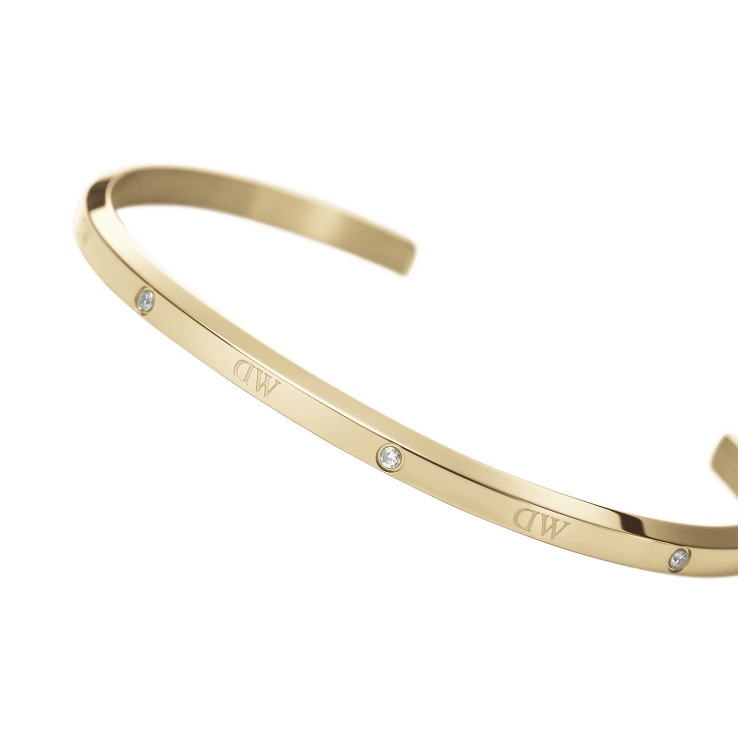 Daniel Wellington Womens Large Classic Lumine Cuff Bracelet in Gold