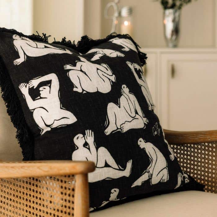 Cushion Cover Lazy Days-Black