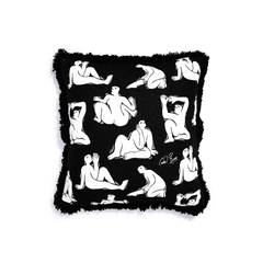 Cushion Cover Lazy Days-Black