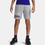 Under Armour Tech Logo Shorts In Grey