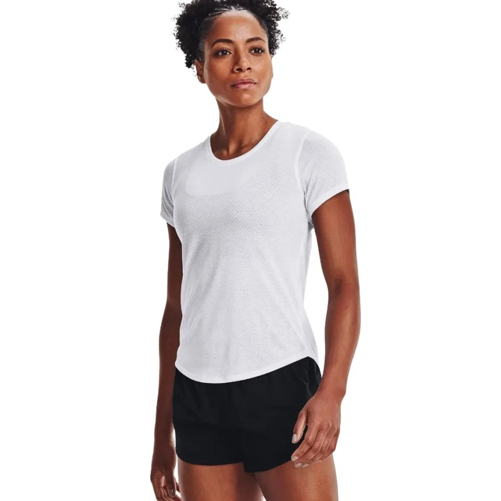 Under Armour Womens Streaker Short Sleeves T-Shirt In White
