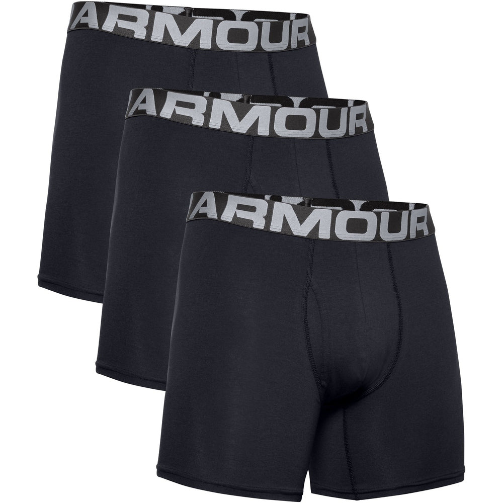 Under Armour Mens Charged Cotton 6" Boxerjock In Black