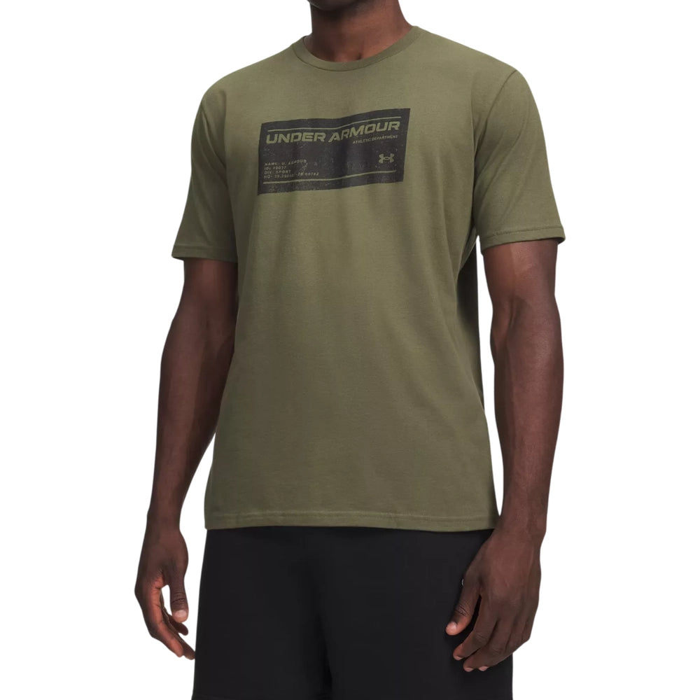 Under Armour Mens Box Label T-Shirt In Olive