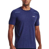 Under Armour Mens Seamless Grid Short Sleeves T-Shirt In Blue
