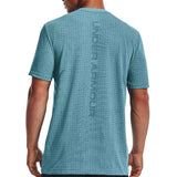 Under Armour Mens Seamless Grid Short Sleeves T-Shirt In Teal