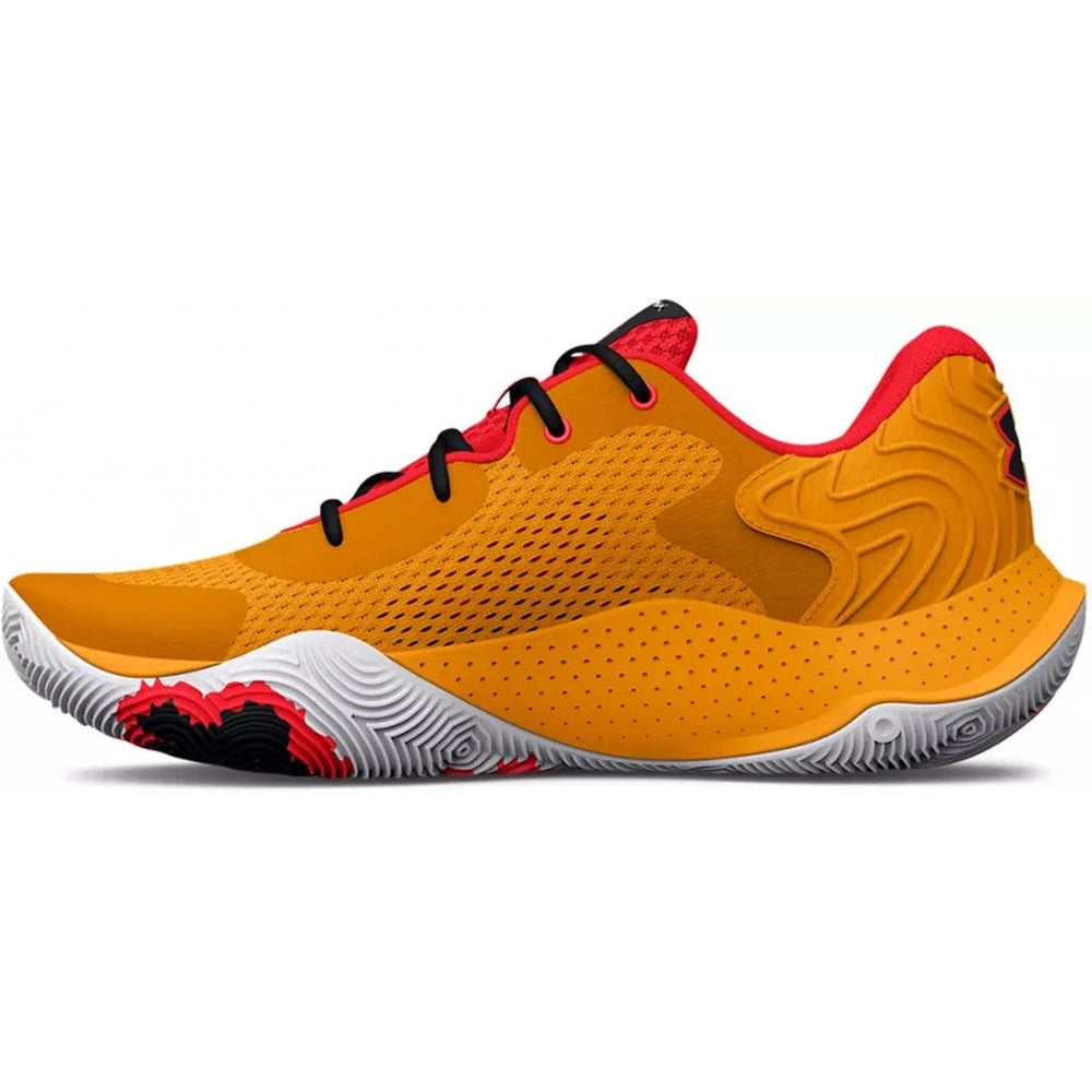 Under Armour Unisex Spawn 4 Sneakers In Orange/White