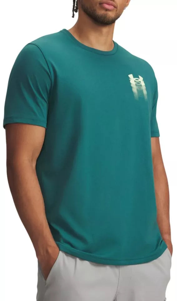 Under Armour Mens Blur Logo T-Shirt In Green