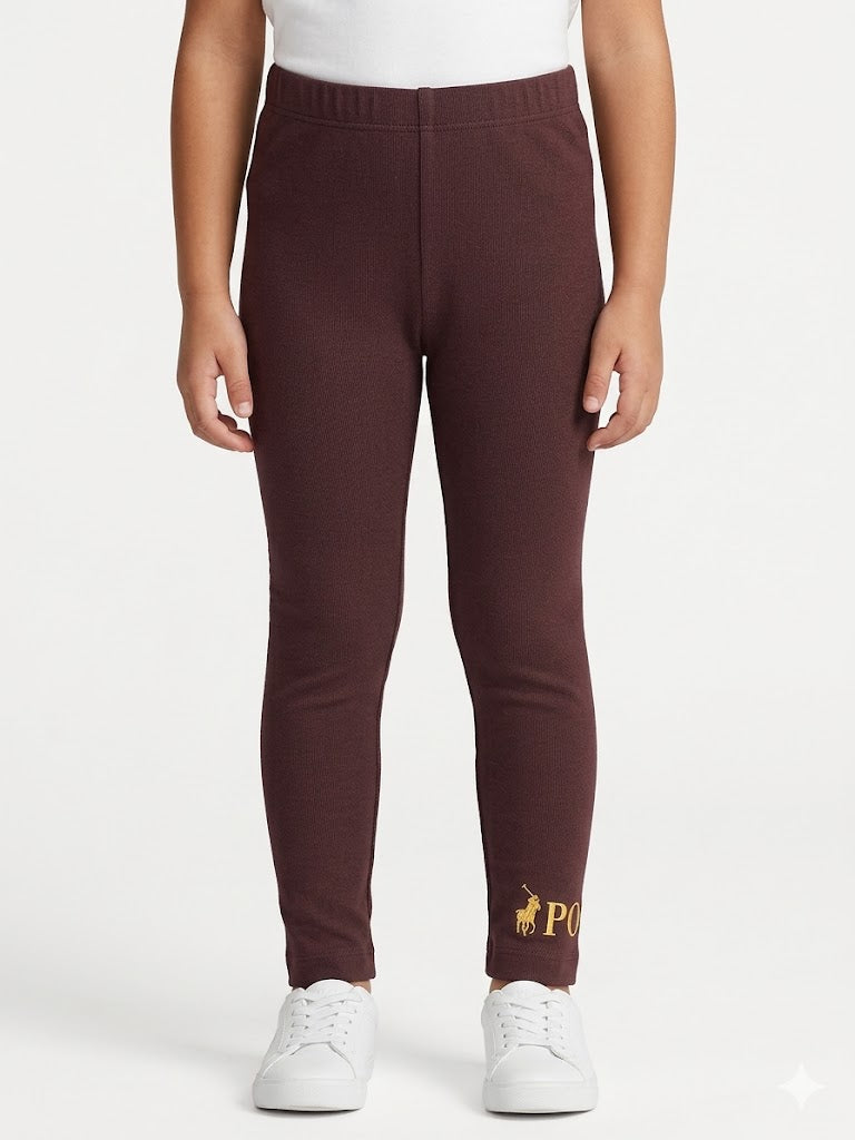 Polo Girls Cristina Printed Full Length Legging In Plum