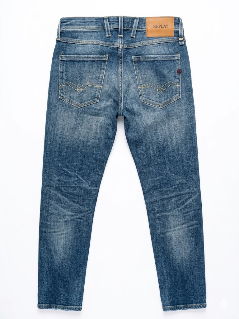 Replay Mens Slim Fit Jean In Blue