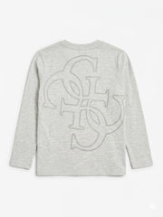 Guess Boys Long Sleeve T-shirt In Light Grey