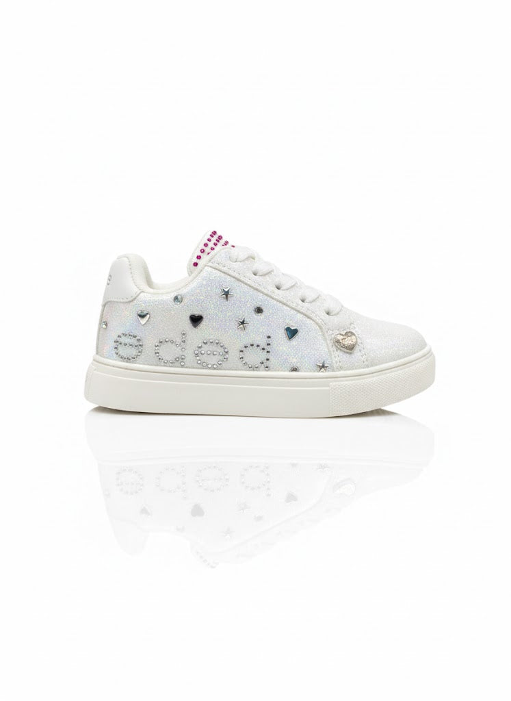 Bebe Girls Shoes In White Multi