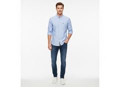 Bugatti Mens Casual Long Sleeve Shirt In Light Blue