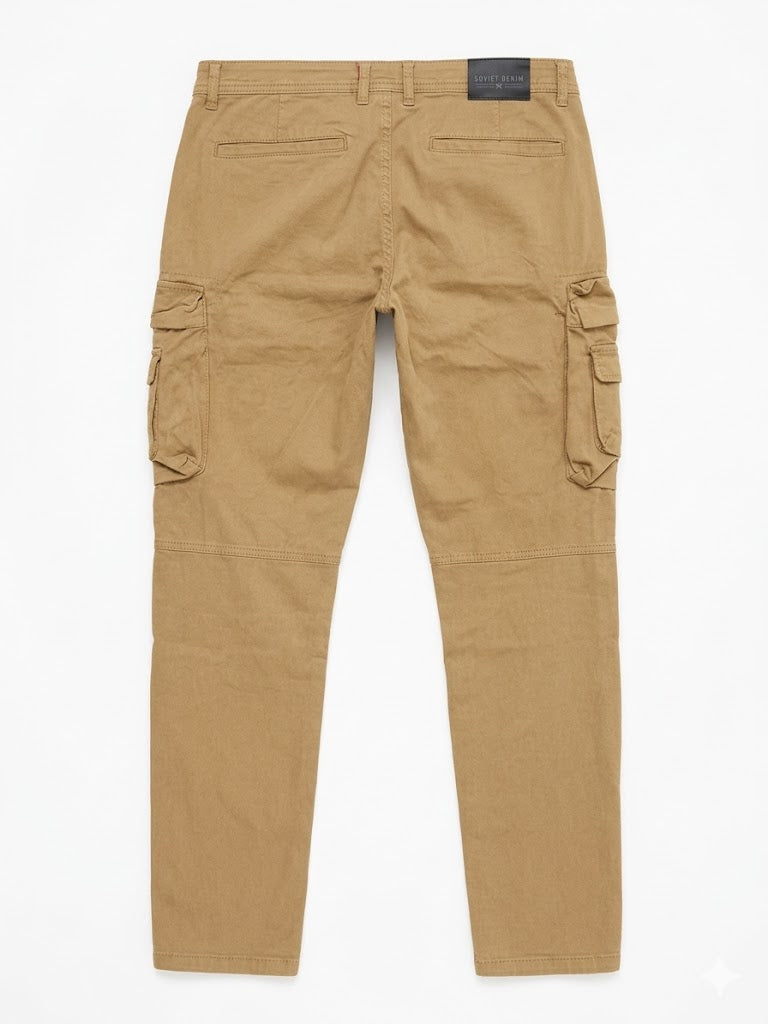 Soviet  Mens Cargo Pants In Khaki