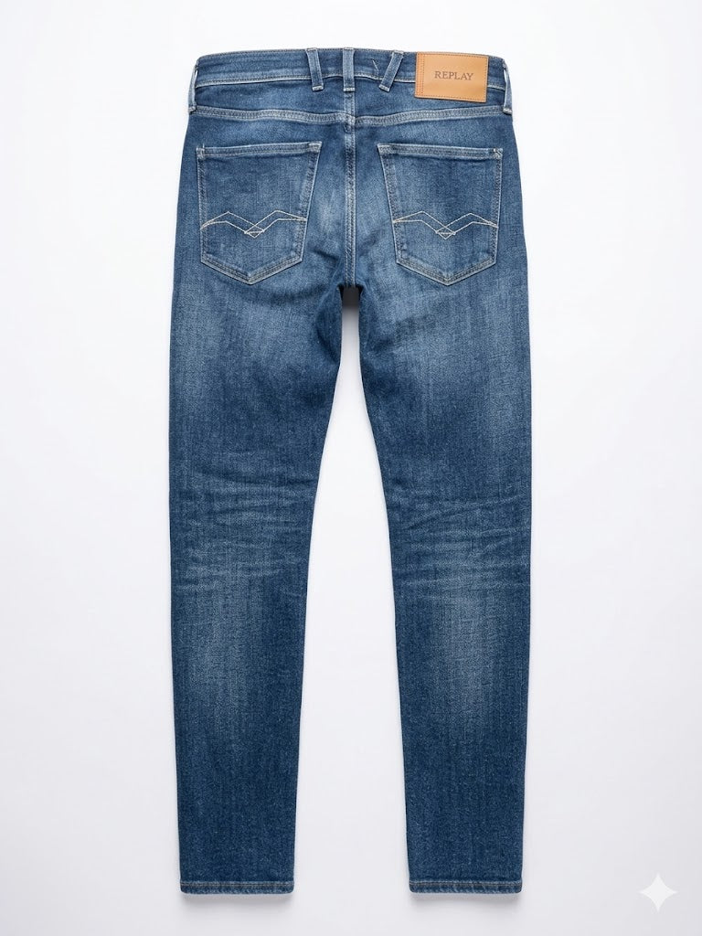 Replay Mens Super Slim Jean In Deep Blue