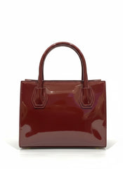 Sissyboy Patent Medium Tote Bag In Burgundy