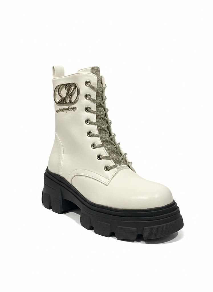 Sissyboy Womens Arleta Ankle Boots In White