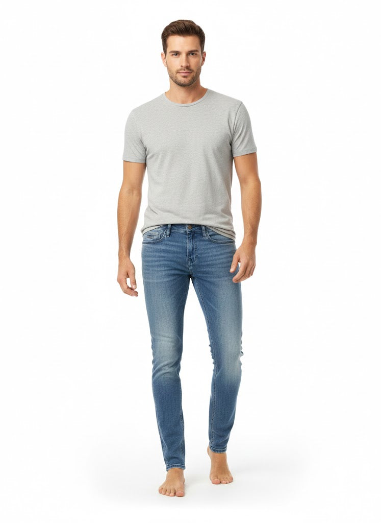 Vialli Mens  Giving Jeans In Stonewash