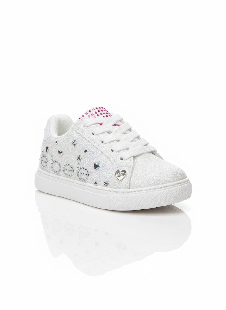 Bebe Girls Shoes In White Multi