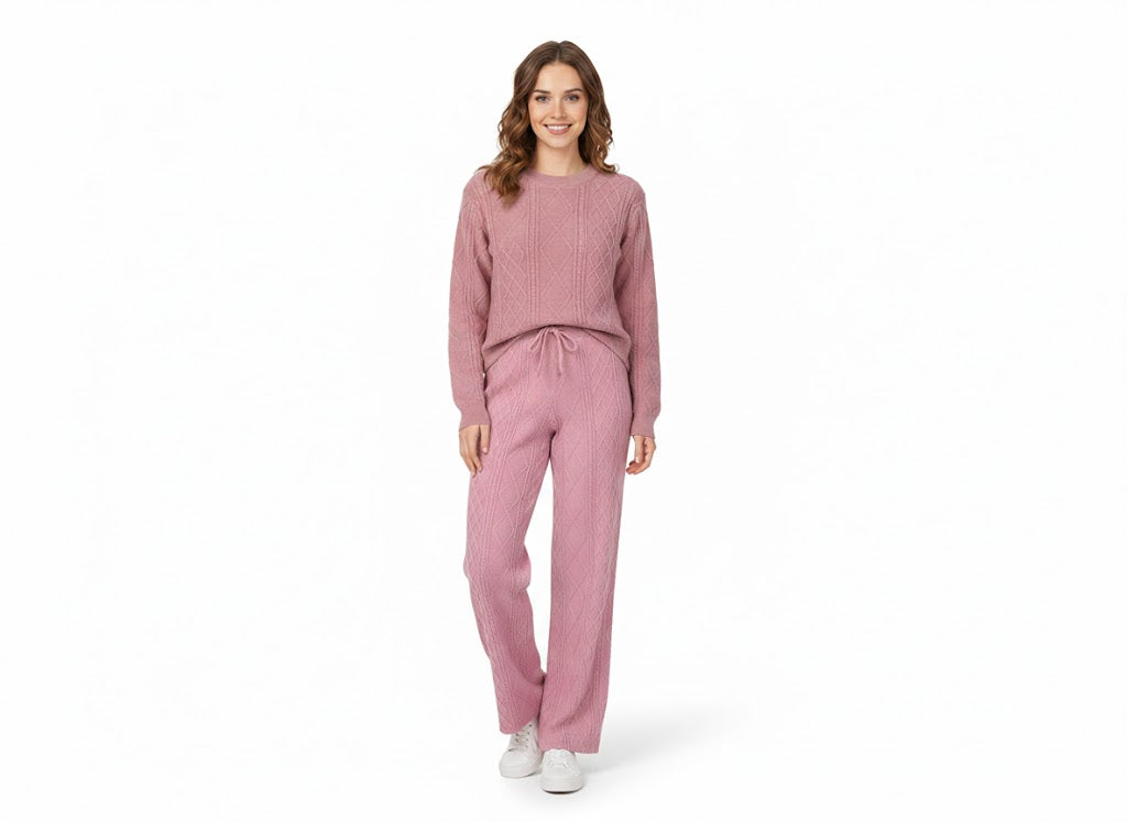 Sissyboy Ladies Boxy Cable Knit Jersey In Pink