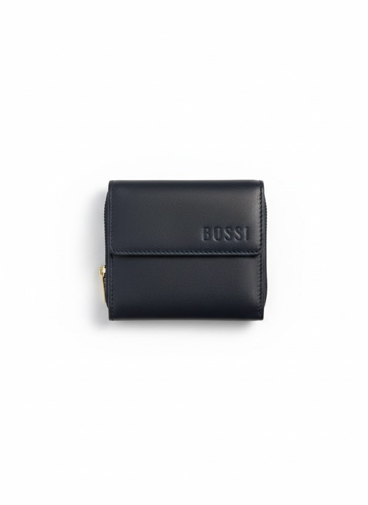 Bossi Womens Mopane Small Leather Flap Closure Purse In Navy