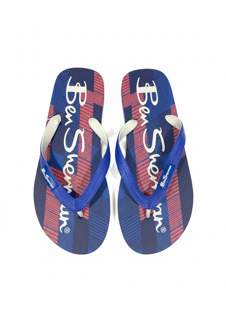 Ben Sherman Mens Check Sandals In Navy