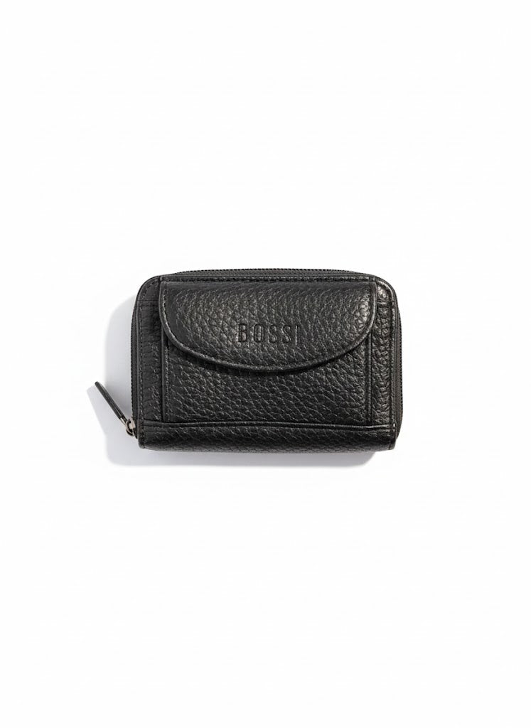 Bossi Womens Baobab Vegan Leather Zip Around Purse In Black