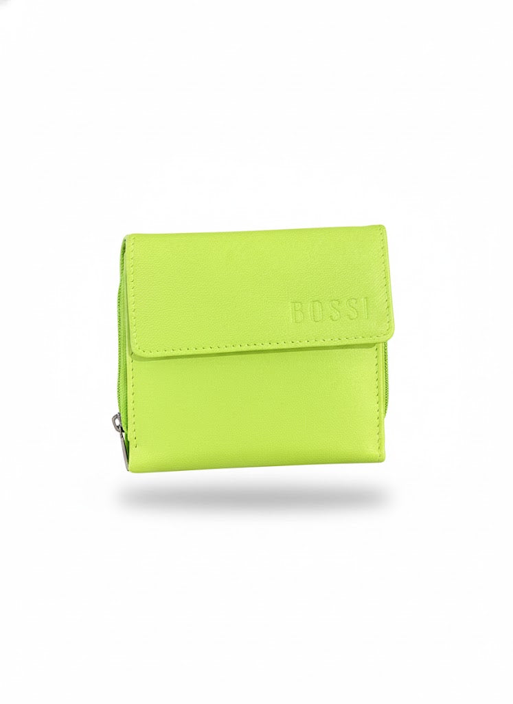 Bossi Womens Mopane Small Leather Flap Closure Purse In Green