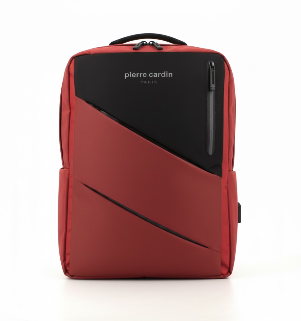 Pierre Cardin Pcu02043 Juneau Laptop Backpack Red And Black