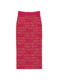 Sissyboy Womens Midi Lurex Knit Skirt In Cerise