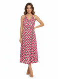 Sissy boy Womens Strappy Wrap Midi Dress In Pink