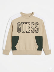Guess Boys Long Sleeve Sweatshirt In Beige