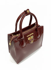 Sissyboy Patent Medium Tote Bag In Burgundy