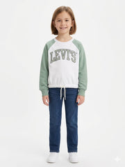 Levis Collegiate Floral Long Sleeve Top In Blue Surf