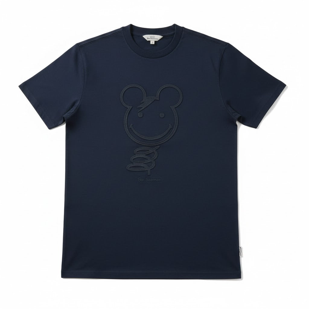 Ben Sherman Mens Embossed Bear T-Shirt In Navy