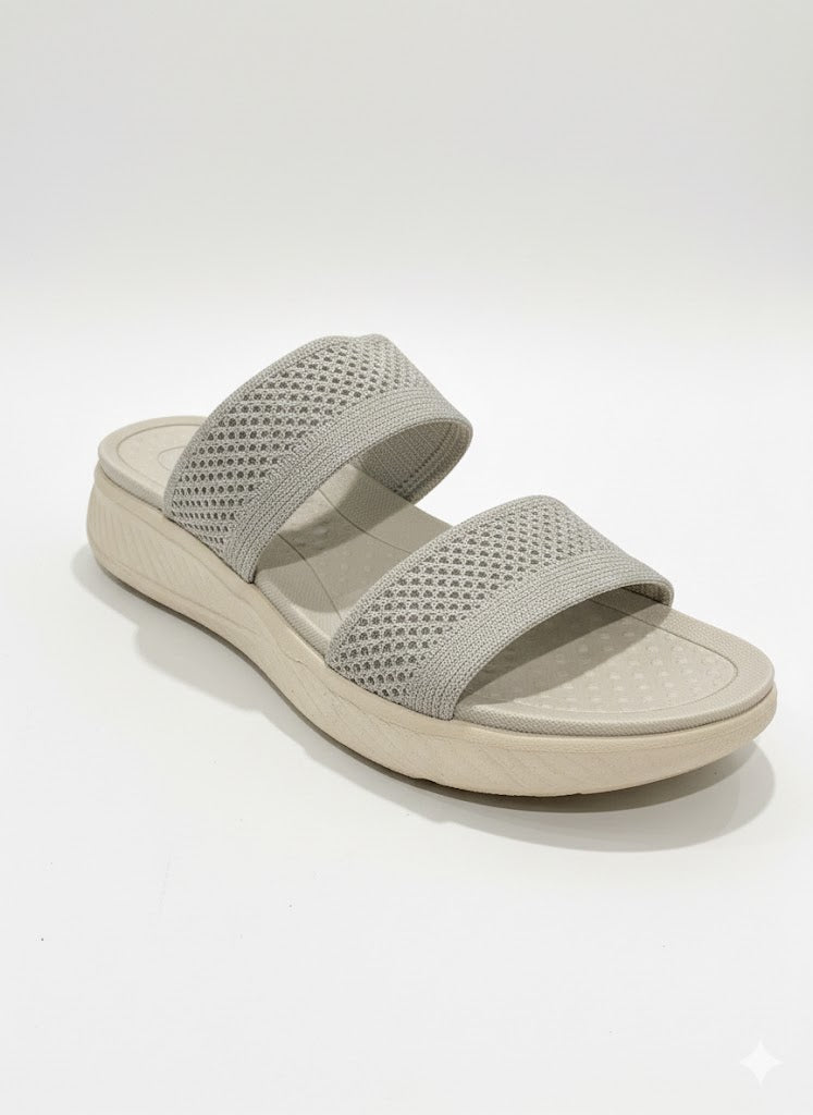 Savoy Womens Double Strap Sandals In Silver
