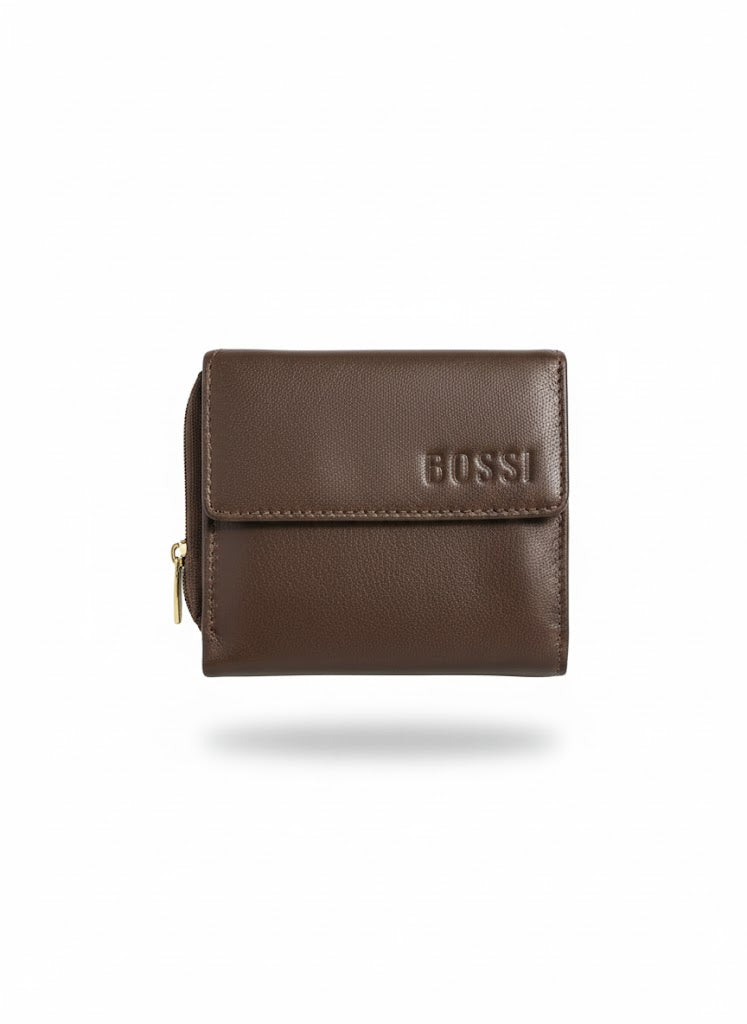 Bossi Womens Mopane Small Leather Flap Closure Purse In Brown