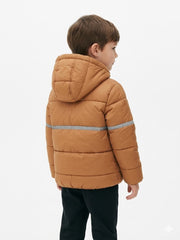 Polo Boys Owen Long Sleeved Puffer Jacket In Clay