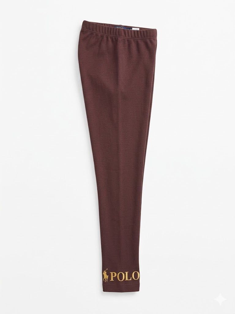 Polo Girls Cristina Printed Full Length Legging In Plum